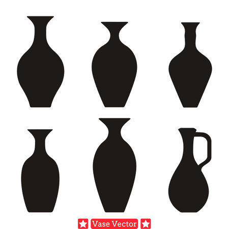 Graceful Vases  Delicate Silhouettes for Stylish Interiorsのイラスト素材
