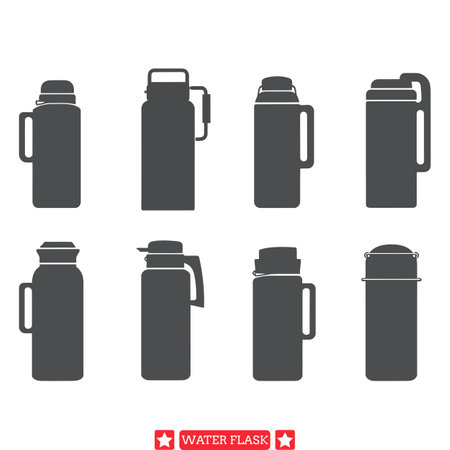 Quench Your Thirst for Design  Water Flask Vector Silhouettesのイラスト素材