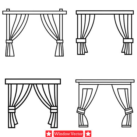 Design Reflections  Elegant Vector Silhouettes Capturing Urban Sophisticationのイラスト素材