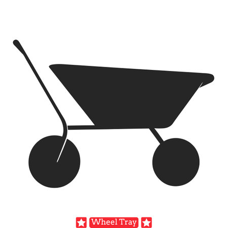 Functional Wheel Tray Silhouette Set  Engineered for Designers and Mechanics Alikeのイラスト素材