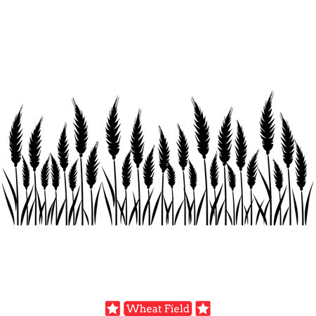Wheat Whispers  Gentle Wheat Field Graphics for Soft and Tender Artのイラスト素材
