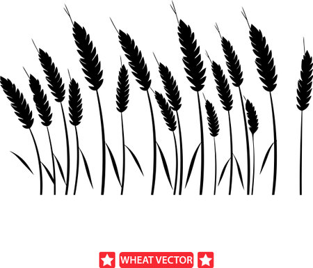 Wheat Wonders  Intricate Vector Silhouette Showcaseのイラスト素材