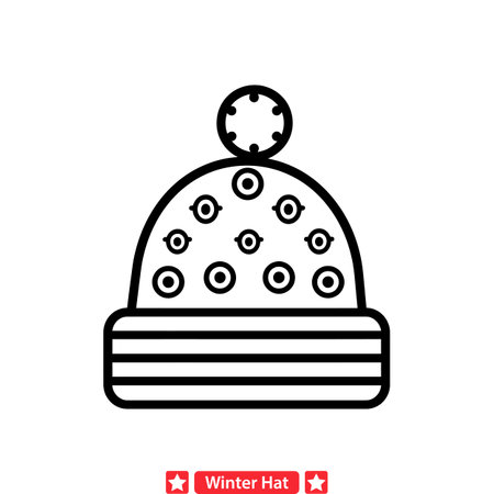 Frosty Fashion Finds  Elegant Hat Silhouettes in Vector Formatのイラスト素材