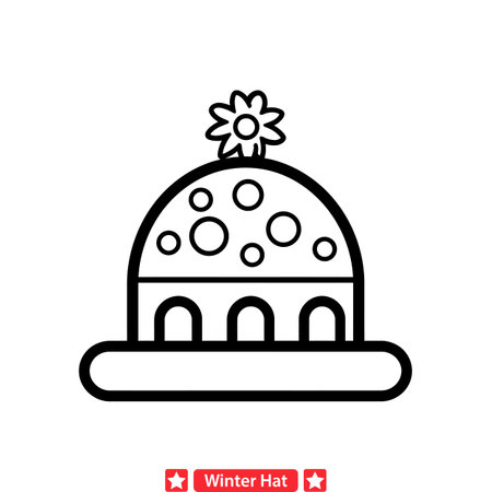 Snowy Streetwear Icons  Hip Winter Hat Vector Set for Fashionistasのイラスト素材