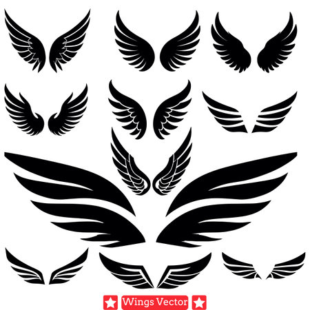 Wings of Tranquility  Elegant Silhouettes for Creative Pursuitsのイラスト素材