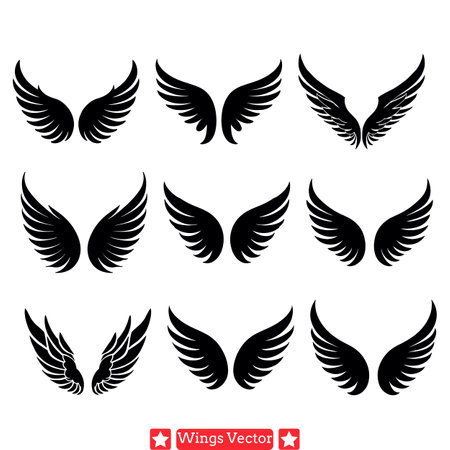 Wings of Inspiration  Elegant Vector Designs for Artistic Endeavorsのイラスト素材