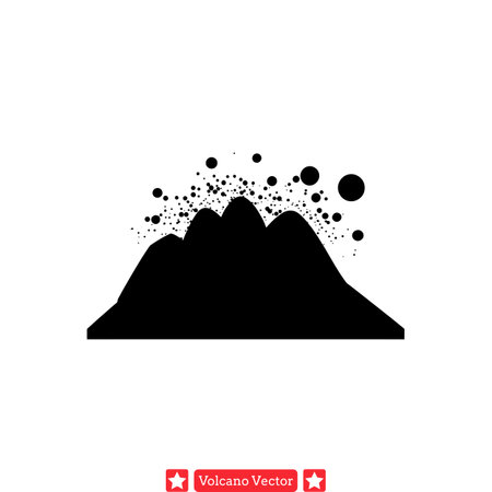 Volcano Eruption Silhouette Collection  Dynamic and Striking Graphicsのイラスト素材