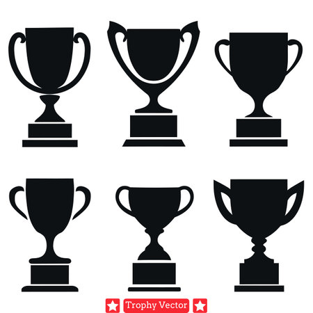Victory Icons  Trophy Silhouettes for Championsのイラスト素材