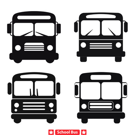 Fuel Your Creativity with Expressive School Bus Vector Silhouette Designsのイラスト素材