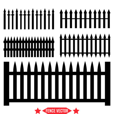 Whimsical Fence Vector Set  Enchanting Garden Dividersのイラスト素材