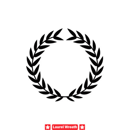 Stylish Laurel Wreath Silhouette Series  Modern Interpretations of Classic Symbolsのイラスト素材