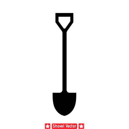 Digging Deep for Inspiration  Shovel Vector Silhouette Design for Creative Projectsのイラスト素材