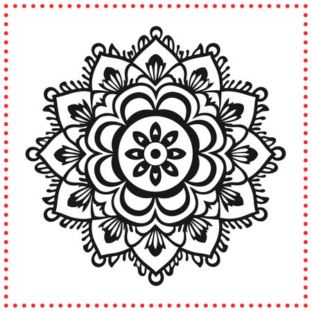 Detailed Mandala Vector Bundle  Intricate Silhouette Artwork for Mindful Coloring Books and Decalsのイラスト素材
