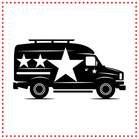 Silhouette of Ambulance in Motion, Emergency Response Vehicle for Healthcare and Medical Servicesのイラスト素材