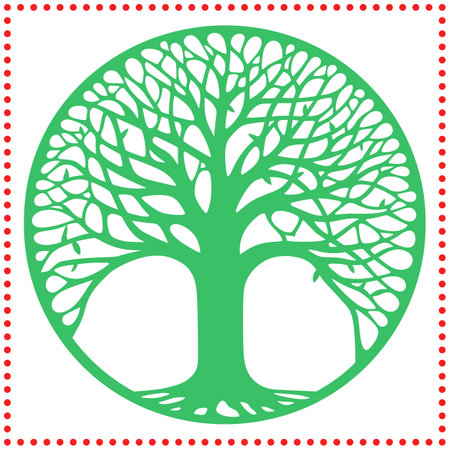 Minimalist wonder  A graceful silhouette of a tree, showcasing natural elegance and quiet strength with its clean and precise lines.のイラスト素材