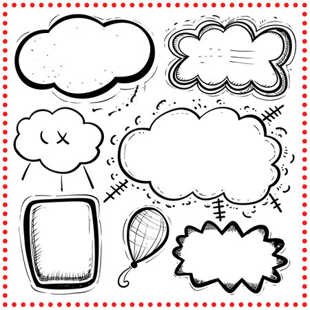 Sketch Speech Bubble Vector Collection   Ideal for Comic Projectsのイラスト素材