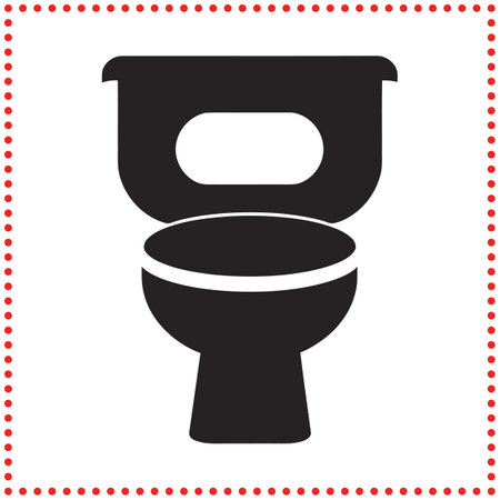 Simple Toilet Silhouette Vector for Home and Commercial Bathroom Graphicsのイラスト素材