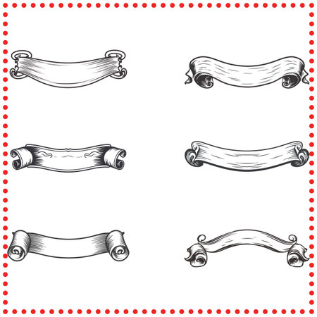 Vintage Banner Silhouette Vector   Classic Ribbon Design for Retro Projectsのイラスト素材