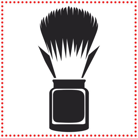 Rustic Shaving Brush Silhouette Vector for Vintage and Classic Grooming Designsのイラスト素材