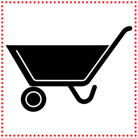 Classic Wheelbarrow Silhouette   Perfect for Gardening Themed Designsのイラスト素材