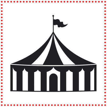 Whimsical carnival tent silhouette, perfect for playful and colorful designs.のイラスト素材