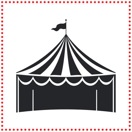 Classic circus tent illustration, great for adding a festive vibe to your designs.のイラスト素材