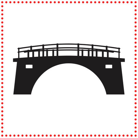 Minimalist Bridge Silhouette   Ideal for Construction Themed Artworkのイラスト素材