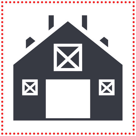 Classic barn graphic, ideal for adding a touch of country charm to your designs.のイラスト素材