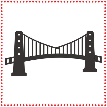 Gateway to Adventure  Bridge Silhouette for Travel and Exploration Conceptsのイラスト素材