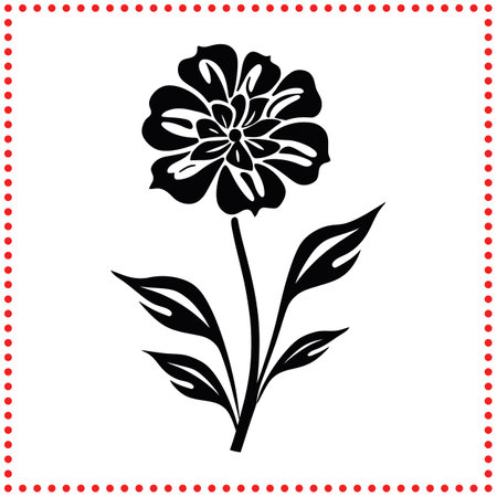 Elegant Floral Silhouette for Sophisticated Branding and Marketingのイラスト素材