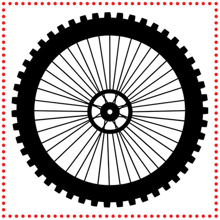 Industrial wheel and gear illustration, ideal for technical and engineering designs.のイラスト素材