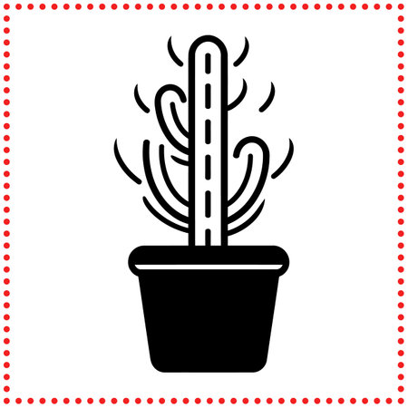Spiky Serenity  The Cactus Silhouette That Brings Nature Indoorsのイラスト素材