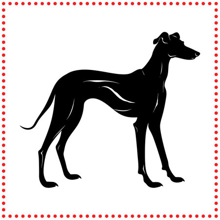 Sleek and elegant  The timeless grace captured in this stunning dog silhouette.のイラスト素材