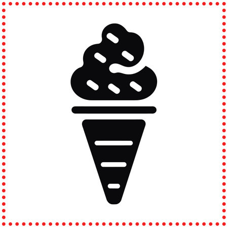 Taste the Fun  The Charming Ice Cream Cone Silhouette That Captures Joyのイラスト素材