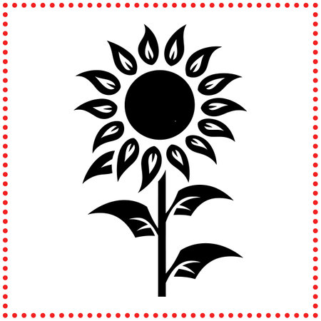 Golden Petal Power  Sunflower Silhouette for Bright and Sunny Creationsのイラスト素材