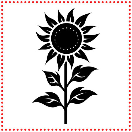Natureâs Smile  Sunflower Silhouette for Happy and Cheerful Artworkのイラスト素材