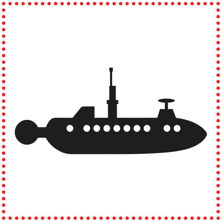 Silent Navigator  Iconic Submarine Silhouette for Naval and Marine Designsのイラスト素材