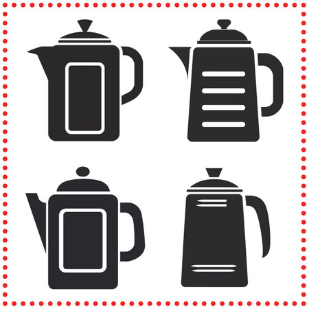 Caffeine Kick  Coffee Pot Silhouettes for Bold and Energizing Designsのイラスト素材