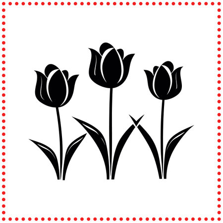 Capture the Essence of Spring with This Beautiful Flower Silhouetteのイラスト素材