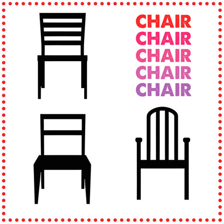 Sitting in Style  Minimalist Chair Silhouette for Modern Interiorsのイラスト素材