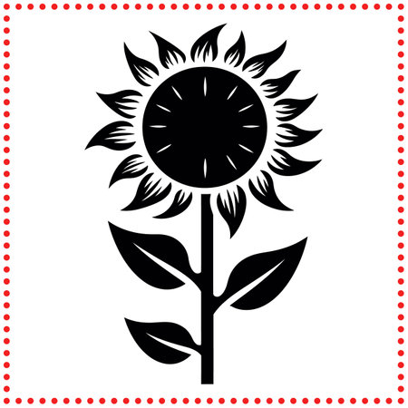 Sunny Delight  Sunflower Silhouette for Bright and Joyful Creationsのイラスト素材