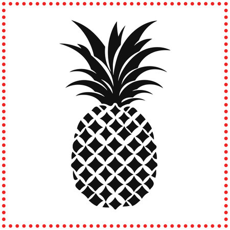 Tropical Delight  Pineapple Silhouettes to Brighten Your Designsのイラスト素材