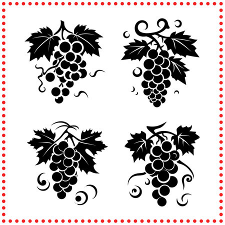 Rich Grapevine Icon  Enhance Your Wine and Culinary Marketing with Elegant Imageryのイラスト素材