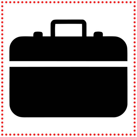Bold Office Briefcase Icon Vector  Ideal for Business Stationery, Corporate Identity, and Office Suppliesのイラスト素材