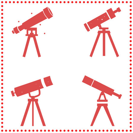 Astronomical Telescope Icons  Ideal for SpaceThemed Presentations and Educational Toolsのイラスト素材
