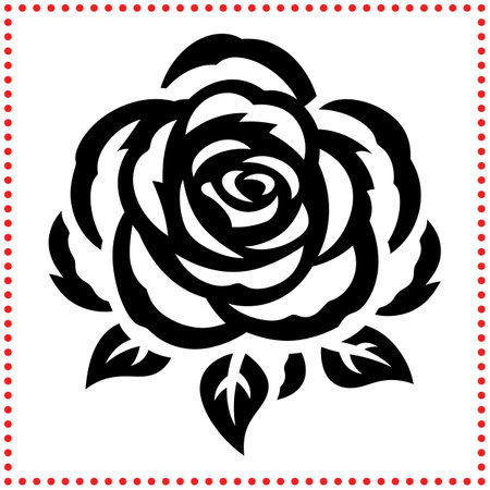 Blooming Love  Rose Graphic Perfect for Projects Focused on Romance and Natural Beautyのイラスト素材