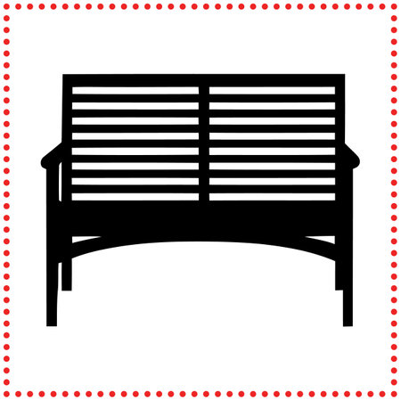Minimalist Bench Silhouette Vector  Ideal for Urban Design, Public Spaces, and Garden Furnitureのイラスト素材