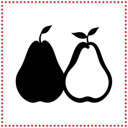 Charming Pear Silhouette Vector  Ideal for Homemade Goods, FarmtoTable Branding, and EcoFriendly Designのイラスト素材