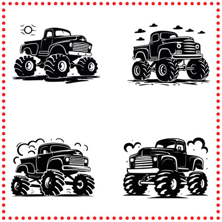 Epic OffRoad Truck Graphic  Ideal for Adventure Branding and Extreme Sports Gearのイラスト素材