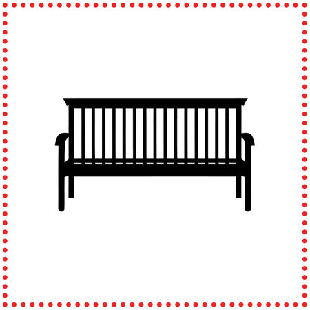 Stylized Park Bench Silhouette Vector  Great for Public Spaces, Urban Parks, and Garden Brandingのイラスト素材